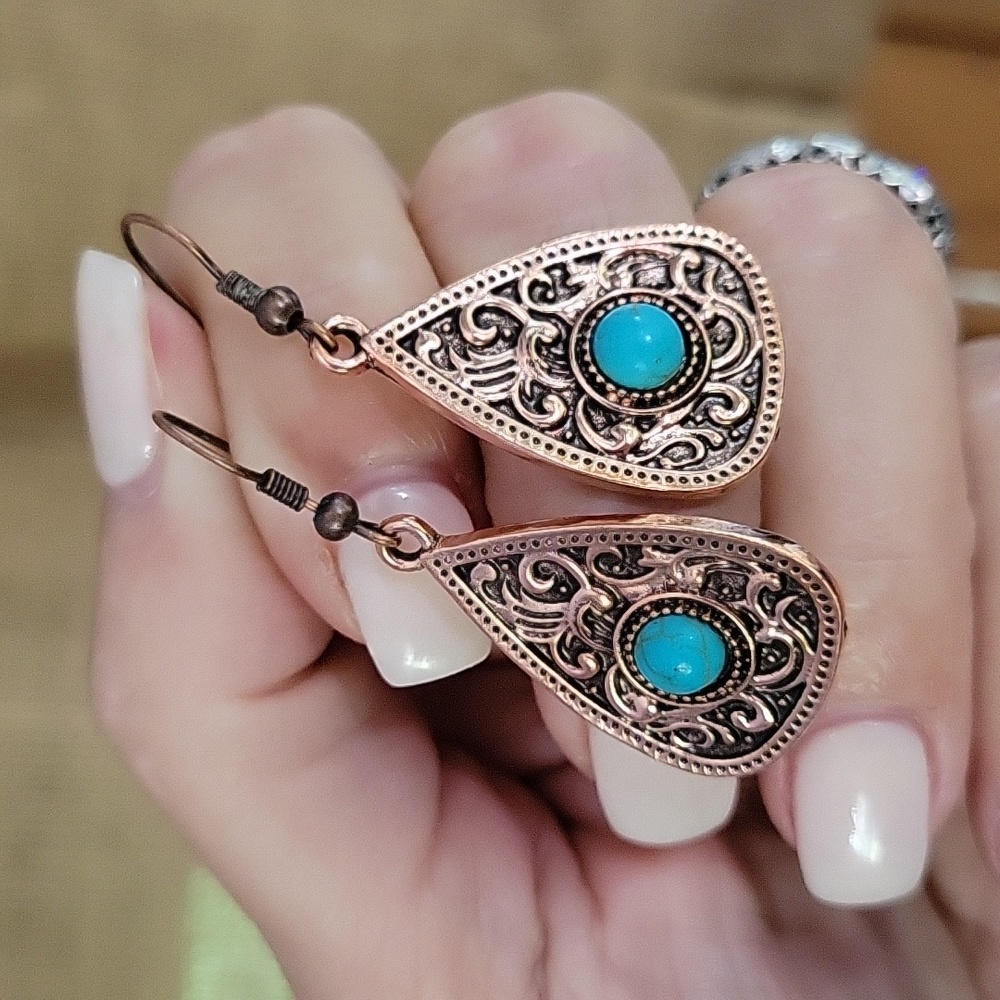 Copper Cowgirl Drop Earrings - Picture 5 of 7